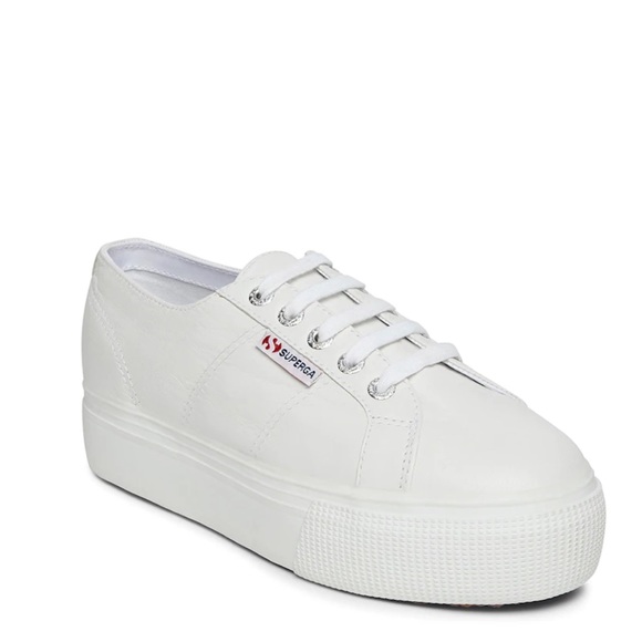 Superga Shoes - Superga white platform sneakers